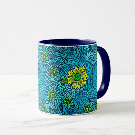 William Morris Marigold, Turquoise & Cobalt Blue Mok (Voorkant rechts)