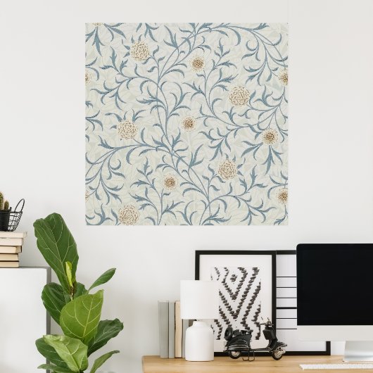 William Morris - Medieval Scroll en Branches Poster (Thuiskantoor)