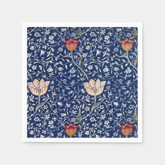 William Morris Medway Blue Floral Servet (Voorkant)