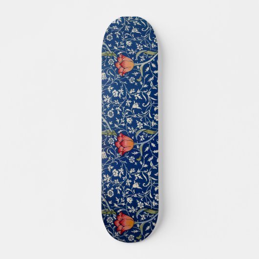 William Morris Medway Blue Floral Skateboard (Voorkant)