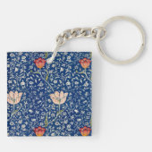 William Morris Medway Blue Floral Sleutelhanger (Achterkant)