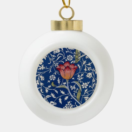 William Morris Medway Pattern Keramische Bal Ornament (Voorkant)