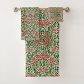 William Morris Michaelmas Daisy Flowers Pink Green Bad Handdoek (Insitu)