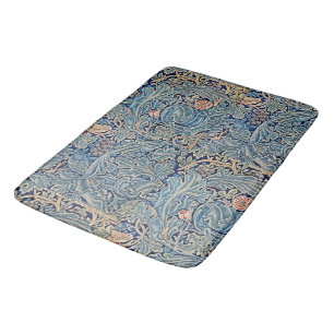 William Morris Mooi Bloemenpatroon Blauw Roze Badmat
