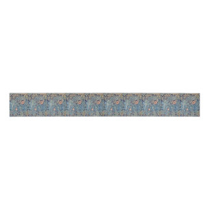 William Morris Mooi Bloemenpatroon Blauw Roze Grosgrain Lint