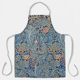 William Morris Mooi Bloemenpatroon Blauw Roze Schort