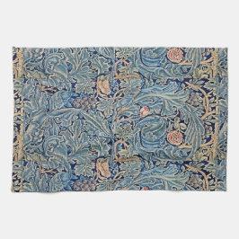 William Morris Mooi Bloemenpatroon Blauw Roze Theedoek