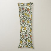 William Morris Mooie Fruitbladeren Bloemen Rood Lichaamskussen (Voorkant Verticaal)