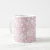 William Morris Motif Floral en Mug de café rose (Devant gauche)