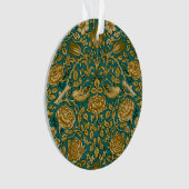 William Morris Motif Rose Tudor Bleu Doré (devant)
