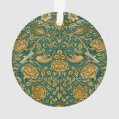 William Morris Motif Rose Tudor Bleu Doré (dos)