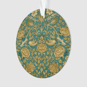 William Morris Motif Rose Tudor Bleu Doré (devant)