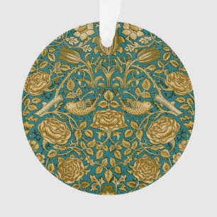 William Morris Motif Rose Tudor Bleu Doré