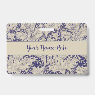 William Morris Muurbloem Patroon Antiek Blauw Badge