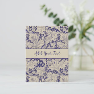 William Morris Muurbloem Patroon Antiek Blauw Briefkaart