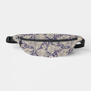 William Morris Muurbloem Patroon Antiek Blauw Heuptasje