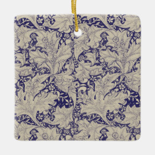 William Morris Muurbloem Patroon Antiek Blauw Keramisch Ornament