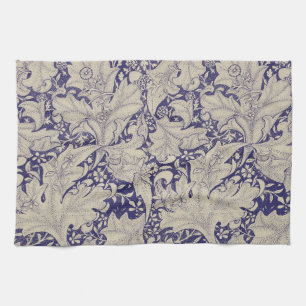 William Morris Muurbloem Patroon Antiek Blauw Theedoek