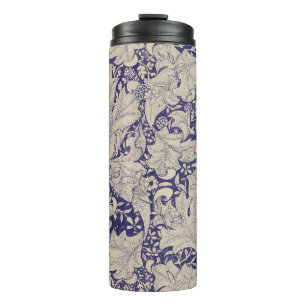 William Morris Muurbloem Patroon Antiek Blauw Thermosbeker