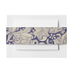William Morris Muurbloem Patroon Antiek Blauw Uitnodigingen Wikkel