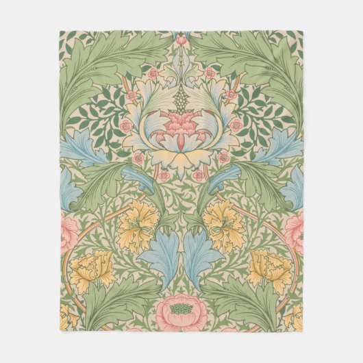 William Morris Myrtle Bloem Bloemen Botanisch Fleece Deken (Voorkant)