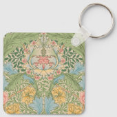William Morris Myrtle Bloem Bloemen Botanisch Sleutelhanger (Achterkant)