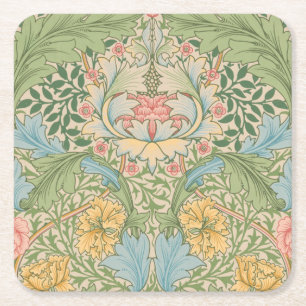 William Morris Myrtle Bloem Bloemstuk Botanisch Vierkante Kartonnen Onderzetter