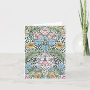 William Morris Myrtle Floral Pattern Note Cards Kaart