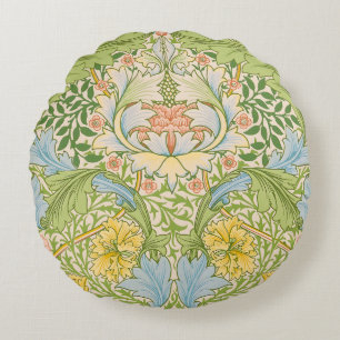 William Morris Myrtle Garden Bloemklassieker Rond Kussen
