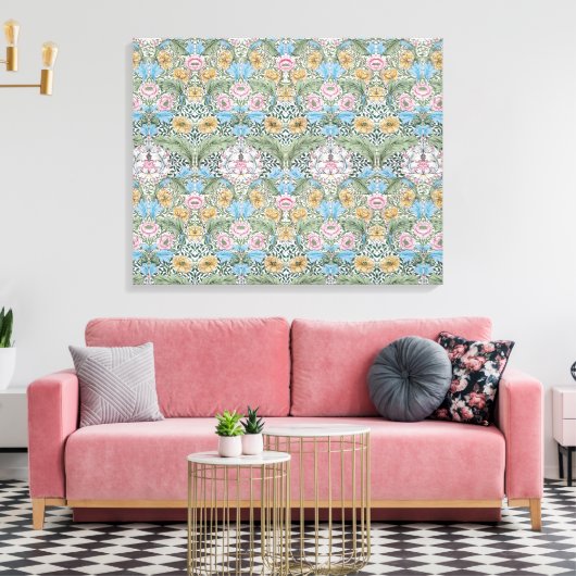 William Morris Myrtle Motif Toile Enveloppée (Insitu(Salon))