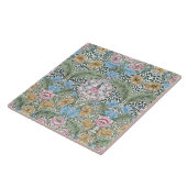 William Morris Myrtle Pattern Art Tile of Trivet Tegeltje (Zijkant)