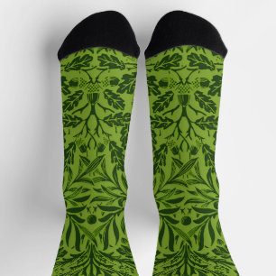 William Morris Naadloos Groen Eikenblad Patroon Sokken