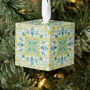 William Morris Naadloos Plafond Limegroen Patroon Kubus Ornament