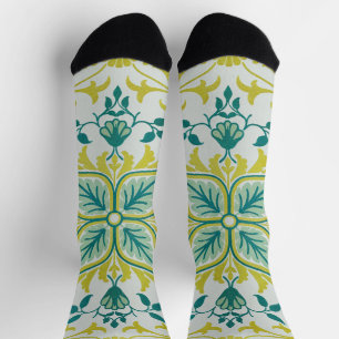 William Morris Naadloos Plafond Limegroen Patroon Sokken