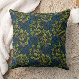 William Morris Naadloze Druiven Wingerd Zwarte Pat Kussen