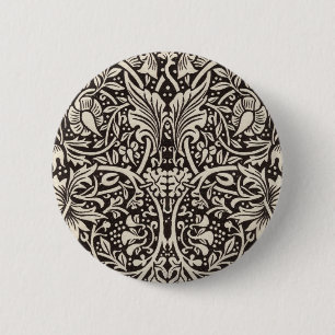 William Morris Narcis Bloemig Behangpatroon Ronde Button 5,7 Cm
