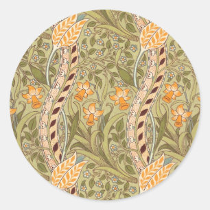 William Morris Narcissen Tuin Bloem Klassieke Bota Ronde Sticker