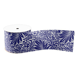 William Morris Navy Blauw Bloemen bruiloft Grosgrain Lint