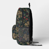  William Morris Navy Blauw Rood Chrysanthemum Bedrukte Rugzak (Rechts)