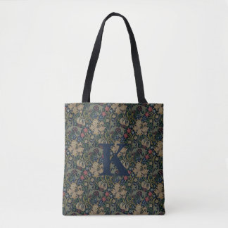  William Morris Navy Blauw Rood Chrysanthemum Draagtas