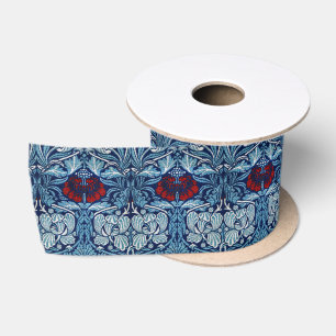 William Morris Navy Blauwe Tulp Roos Behang Lint