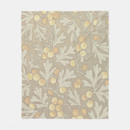William Morris Oak en Acorn Fleece Blank Deken (Voorkant)