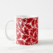 William Morris Oak Leaves, Deep Red en White Koffiemok (Links)