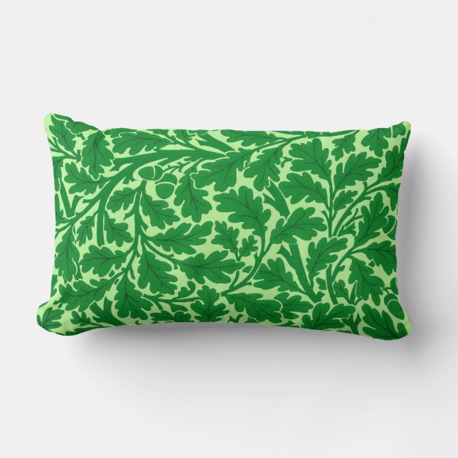 William Morris Oak Leaves, Emerald Green Kussen (Voorkant)