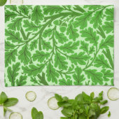 William Morris Oak Leaves, Emerald Green Theedoek (Gevouwen)
