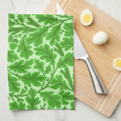 William Morris Oak Leaves, Emerald Green Theedoek (Quarter Fold)