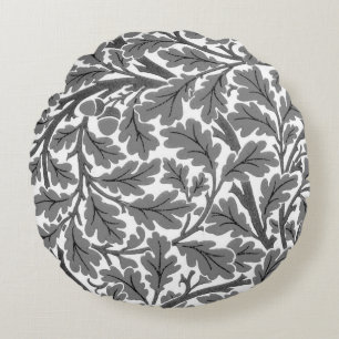 William Morris Oak Leaves, Grey / Grey and White Rond Kussen