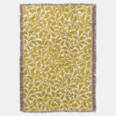 William Morris Oak Leaves, Mustard Yellow & White Deken (Voorkant Verticaal)