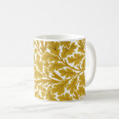 William Morris Oak Leaves, Mustard Yellow & White Koffiemok (Voorkant rechts)