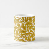 William Morris Oak Leaves, Mustard Yellow & White Koffiemok (Center)